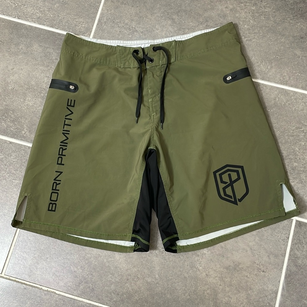 Born Primitive Men's Olive Athletic Shorts
